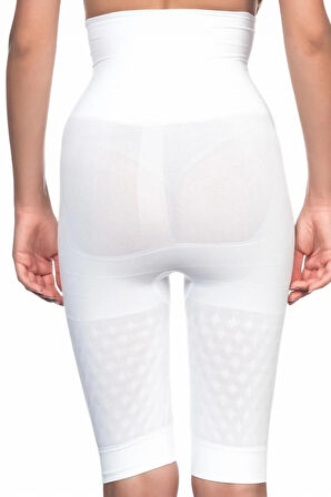 Kadın Beyaz Yüksel Bel Çift Kat Kalça Karın Toparlayıcı Korse 2015B