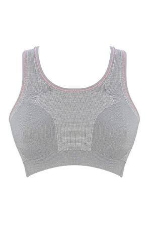 Çift Kat Sporcu Toparlayıcı Büstiyer Sütyen Gri 4026