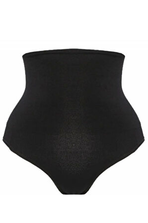Kadın Çift Kat Yüksek Bel Çıtçıtlı Külot Korse Siyah 2019