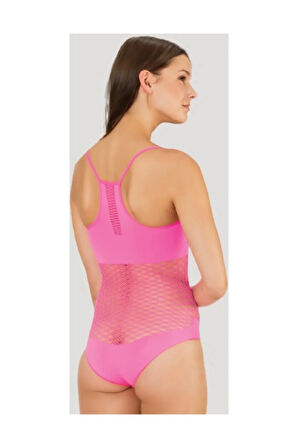 Seamless Fileli  Body Fuşya 5041