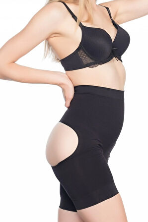 Kadın Siyah Masaj Özellikli Özel Tasarım Boxer Korse 2032s