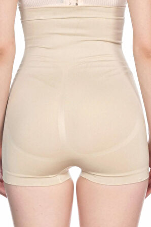 Kadın Bej Uzun Bel Kısa Paçalı Korse