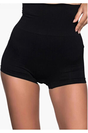 Kadın Siyah Toparlayıcı Çift Kat Boxer Korse S Yeni Sezon