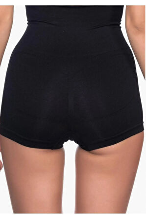 Kadın Siyah Toparlayıcı Çift Kat Boxer Korse S Yeni Sezon