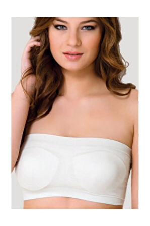 Straplez Pedli Toparlayıcı Sütyen Beyaz