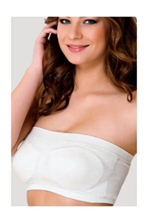 Straplez Pedli Toparlayıcı Sütyen Beyaz