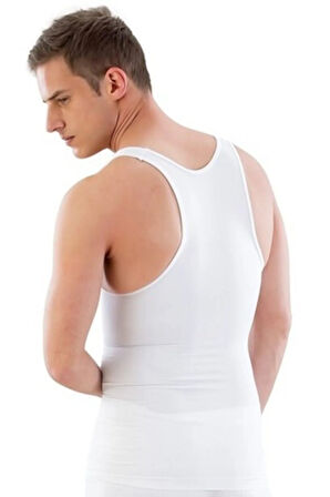 Erkek Beyaz U Yaka Atlet 1002