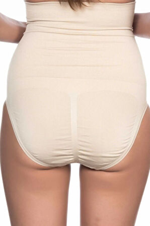 Kadın Ten Yüksek Bel Çift Kat Külot Korse 2009t