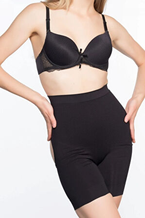 Kadın Siyah Masaj Özellikli Özel Tasarım Boxer Korse 2032s