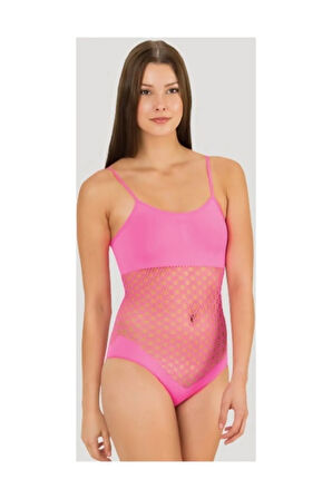 Seamless Fileli  Body Fuşya 5041