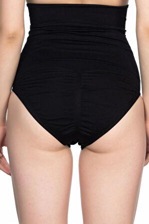 Kadın Siyah Çift Kat Yüksek Bel Çıtçıtlı Külot Korse 2019s