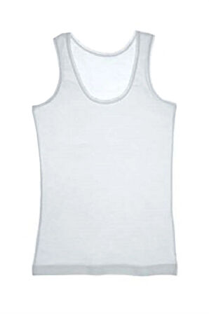 12'li Ribana Geniş Askılı Saten Kız Çocuk Atlet Beyaz 27215