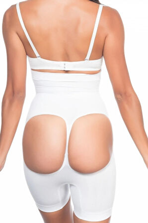 Kadın Beyaz Karın Toparlayıcı Özel Tasarım Boxer Korse 2033b