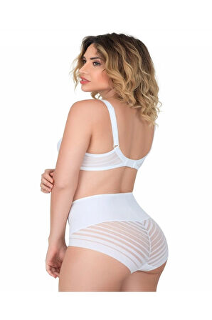 Toparlayıcı Sütyen Külot Takım Ekru