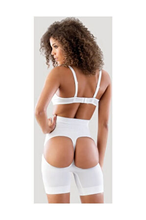 Masaj Özellikli Kalça Açık Boxer Korse Beyaz 2032