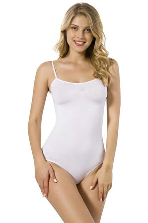 Kadın Beyaz Pedli Ip Askılı Çıtçıtlı Toparlayıcı Body 1925