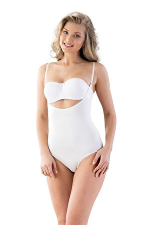 2023 Göğsü Açık Slip Çıtçıtlı Body Dikişsiz Lohusa Korse