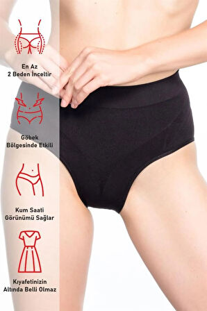 Siyah 7025 Ince Düşük Bel Slip Korse