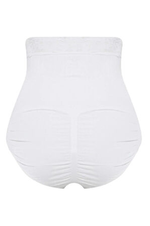Kadın Beyaz Seamless Beli Dantelli Slip Korse 2028