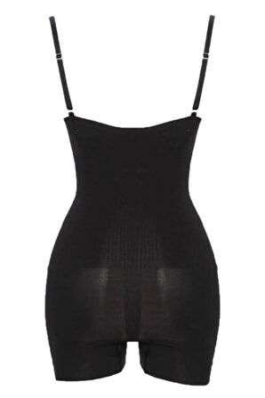 Kadın Siyah Göğsü Açık Paçalı Boy Korse 2058s