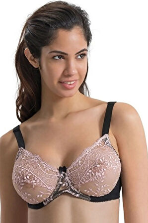 Kadın Lila Toparlayıcı Brodeli Sütyen 148