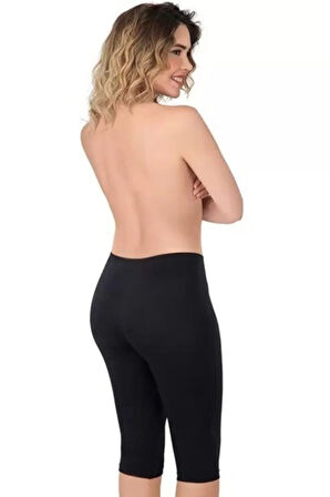 Kadın Siyah Seamless Kapri Tayt S3856s