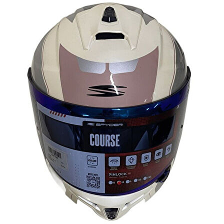 Spyder Full Face Motosiklet Kaskı Pembe/Beyaz
