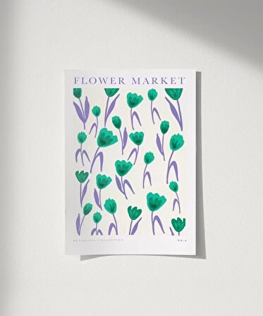 Çerçevesiz Poster Flower Market No 2