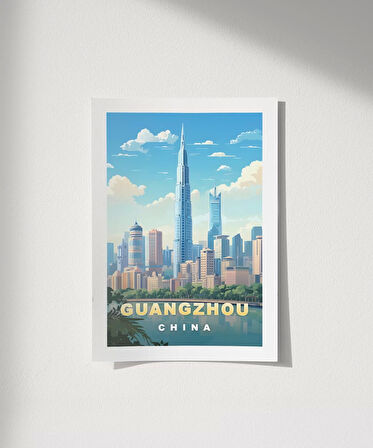 Çerçevesiz Poster İhtişamlı Guangzhou Gökdelenleri