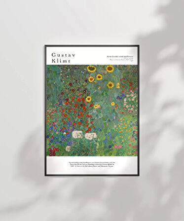 Çerçevesiz Poster Gustav Klimt Ayçiçekli Çiftlik Bahçesi