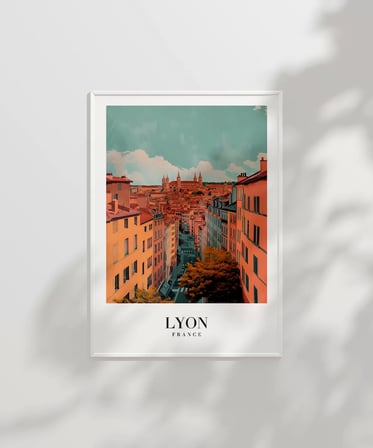 Çerçevesiz Poster Tarihi Lyon Sokakları Dekoratif