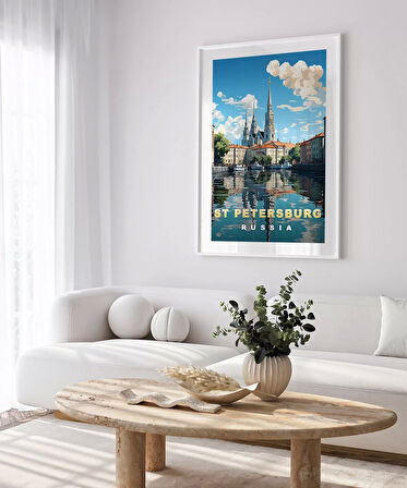 Çerçevesiz Poster St. Petersburg Kanal Manzarası