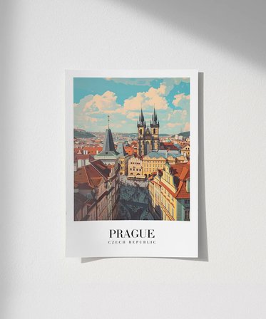 Çerçevesiz Poster Prag Eski Şehir Manzarası