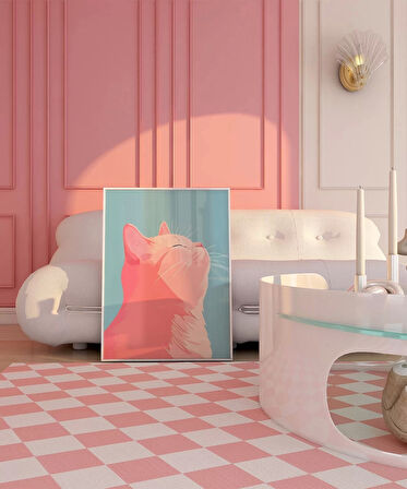 Çerçevesiz Poster Pastel Kedinin Zarafeti