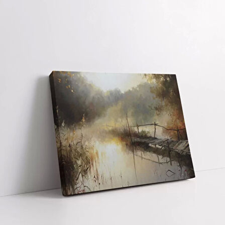 Sisli Göl Kıyısı Kanvas Tablo