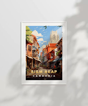Çerçevesiz Poster Siem Reap Sokak Manzarası
