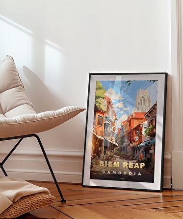 Çerçevesiz Poster Siem Reap Sokak Manzarası