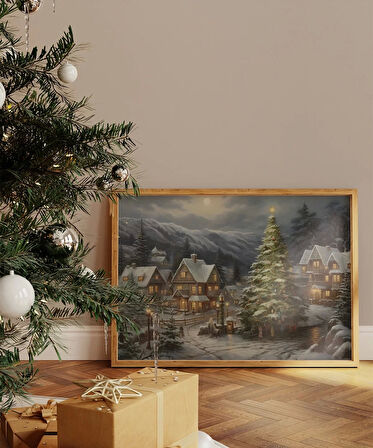 Çerçevesiz Poster Noel Köyü