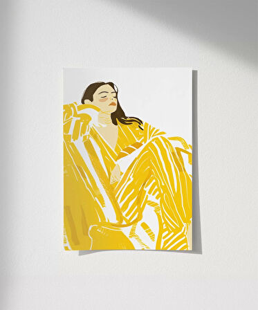 Çerçevesiz Poster Güneşin İçindeki Kadın