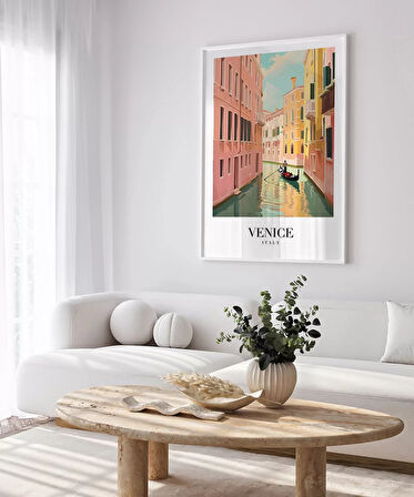 Çerçevesiz Poster Gondollar Şehri