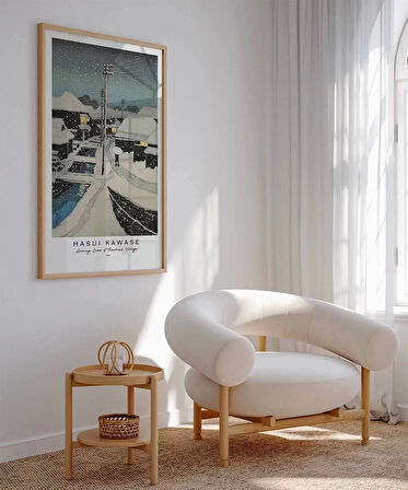 Çerçevesiz Poster Hasui Kawase Terashima Köyü'nde Akşam Karı