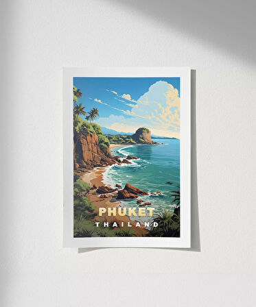 Çerçevesiz Poster Phuket Tropik Sahil Manzarası