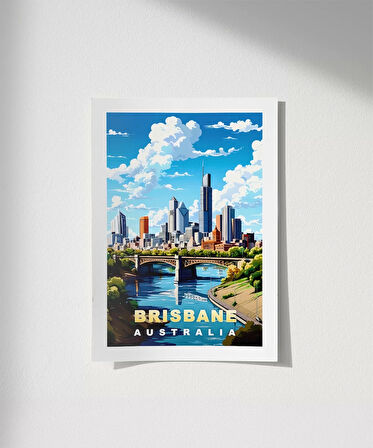 Çerçevesiz Poster Nehir ve Gökdelenlerin Şehri