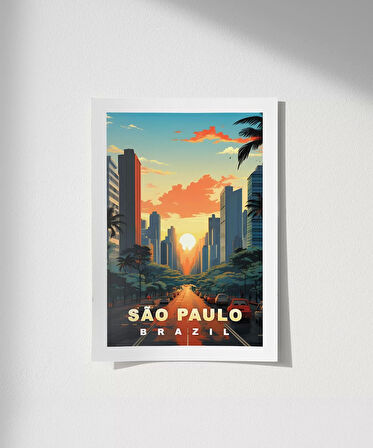 Çerçevesiz Poster São Paulo Gökyüzü