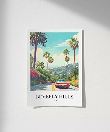 Çerçevesiz Poster Los angeles Şehir İlüstrasyonu
