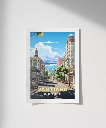 Çerçevesiz Poster And Dağları Eteğinde Santiago