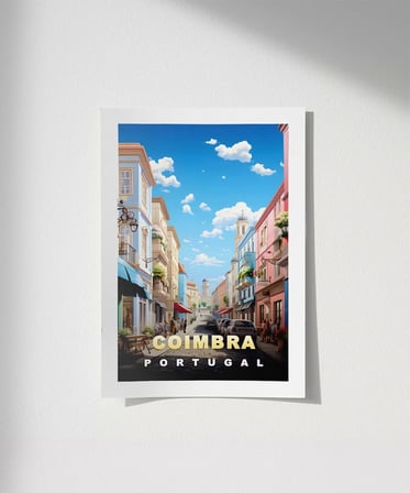 Çerçevesiz Poster Coimbra'nın Renkli Sokakları