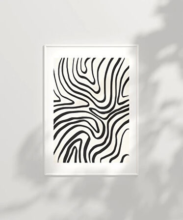 Çerçevesiz Poster Organik Hatlı Soyut