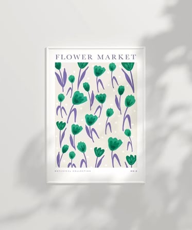 Çerçevesiz Poster Flower Market No 2