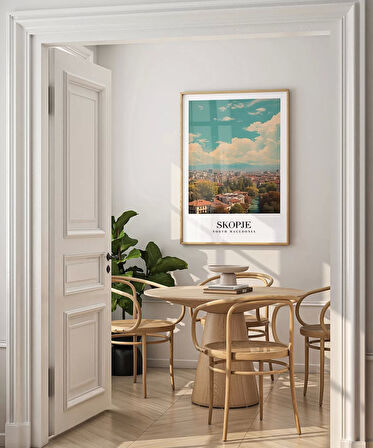 Çerçevesiz Poster Üsküp Şehir Manzarası